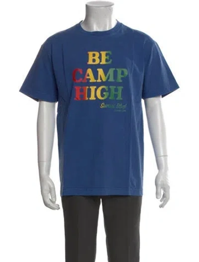 Pre-owned Camp High Graphic Print Crew Neck T-shirt In Blue