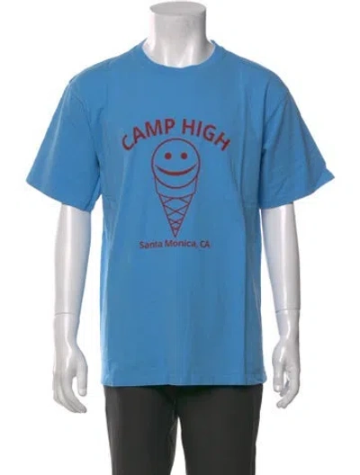Pre-owned Camp High Graphic Print Crew Neck T-shirt In Blue