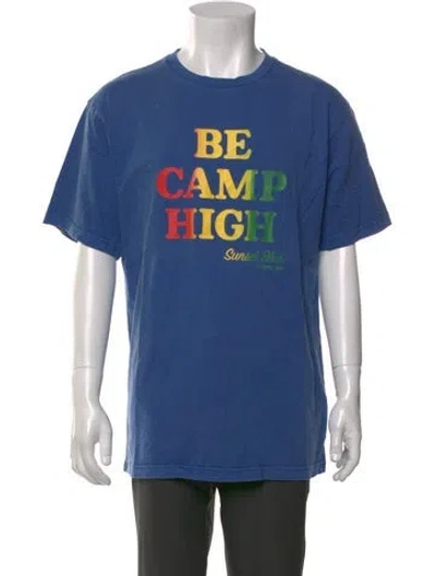 Pre-owned Camp High Graphic Print Crew Neck T-shirt In Blue
