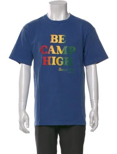Pre-owned Camp High Graphic Print Crew Neck T-shirt In Blue