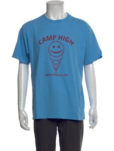 Pre-owned Camp High Graphic Print Crew Neck T-shirt In Blue