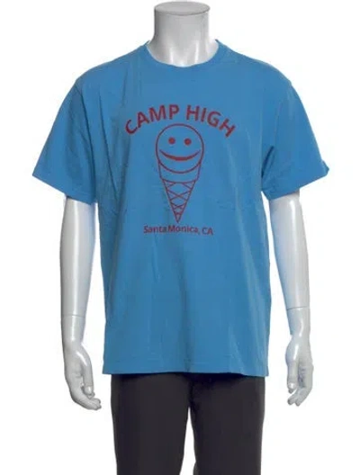 Pre-owned Camp High Graphic Print Crew Neck T-shirt In Blue