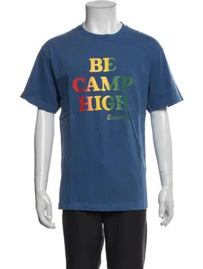 Pre-owned Camp High Graphic Print Crew Neck T-shirt In Blue