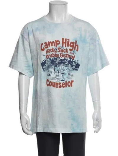 Pre-owned Camp High Graphic Print Crew Neck T-shirt In Blue