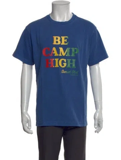 Pre-owned Camp High Graphic Print Crew Neck T-shirt In Blue