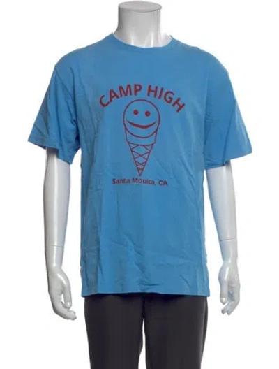 Pre-owned Camp High Graphic Print Crew Neck T-shirt In Blue
