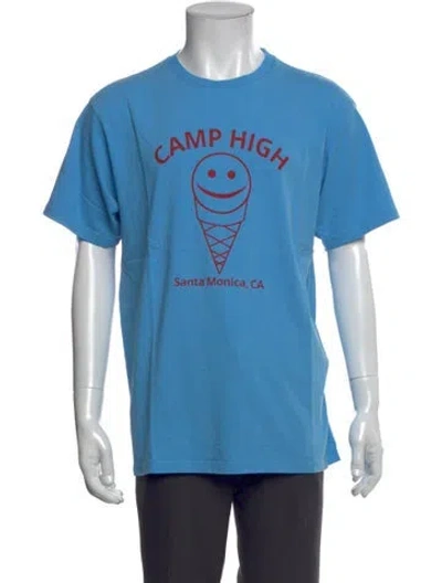 Pre-owned Camp High Graphic Print Crew Neck T-shirt In Blue