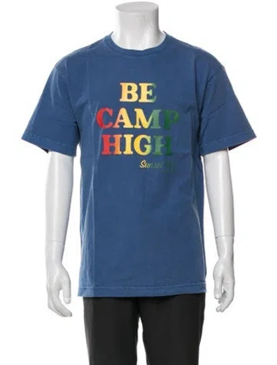 Pre-owned Camp High Graphic Print Crew Neck T-shirt In Blue