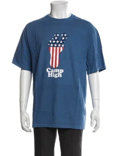 Pre-owned Camp High Graphic Print Crew Neck T-shirt In Blue