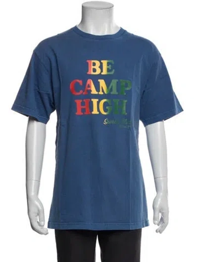 Pre-owned Camp High Graphic Print Crew Neck T-shirt In Blue
