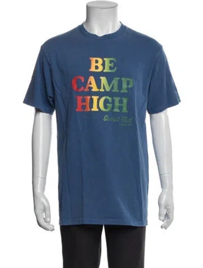 Pre-owned Camp High Graphic Print Crew Neck T-shirt In Blue