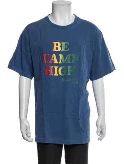 Pre-owned Camp High Graphic Print Crew Neck T-shirt In Blue