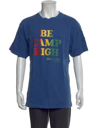 Pre-owned Camp High Graphic Print Crew Neck T-shirt In Blue