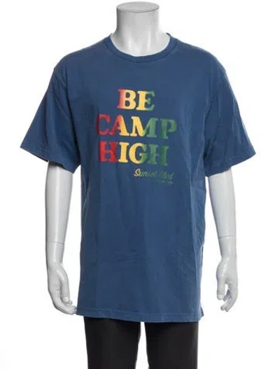 Pre-owned Camp High Graphic Print Crew Neck T-shirt In Blue
