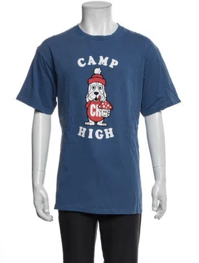 Pre-owned Camp High Graphic Print Crew Neck T-shirt In Blue