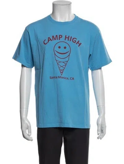 Pre-owned Camp High Graphic Print Crew Neck T-shirt In Blue