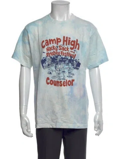 Pre-owned Camp High Graphic Print Crew Neck T-shirt In Blue