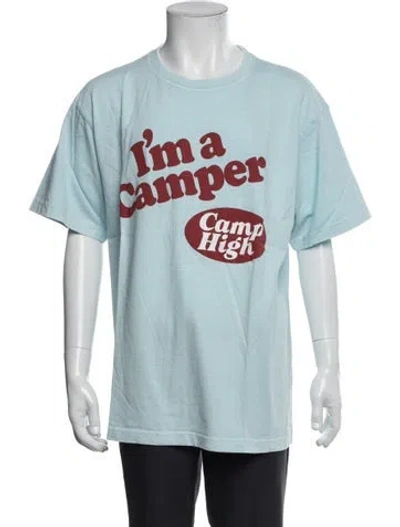 Pre-owned Camp High Graphic Print Crew Neck T-shirt In Blue