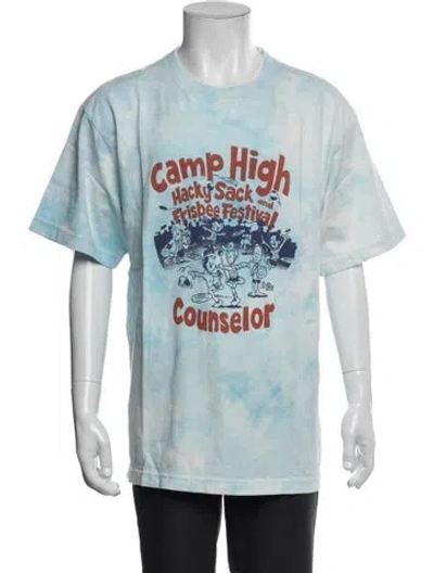 Pre-owned Camp High Graphic Print Crew Neck T-shirt In Blue