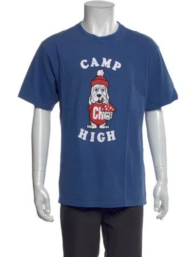 Pre-owned Camp High Graphic Print Crew Neck T-shirt In Blue