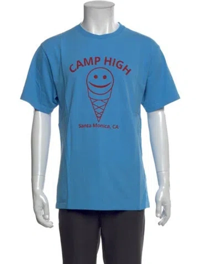 Pre-owned Camp High Graphic Print Crew Neck T-shirt In Blue