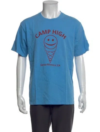 Pre-owned Camp High Graphic Print Crew Neck T-shirt In Blue