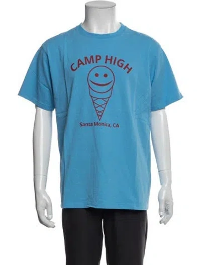 Pre-owned Camp High Graphic Print Crew Neck T-shirt In Blue