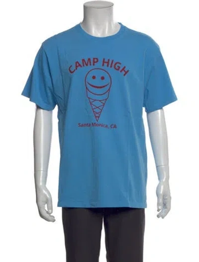 Pre-owned Camp High Graphic Print Crew Neck T-shirt In Blue