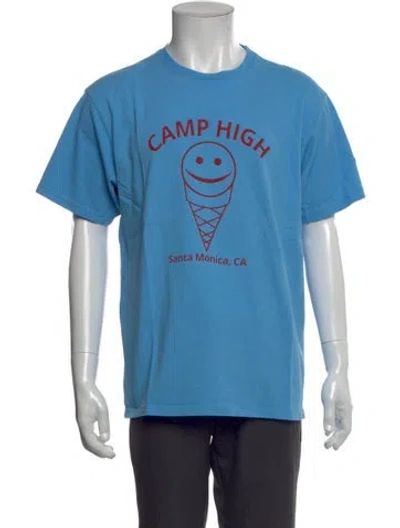 Pre-owned Camp High Graphic Print Crew Neck T-shirt In Blue