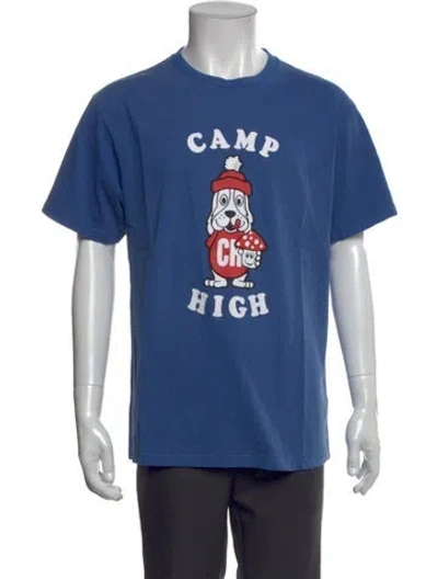 Pre-owned Camp High Graphic Print Crew Neck T-shirt In Blue