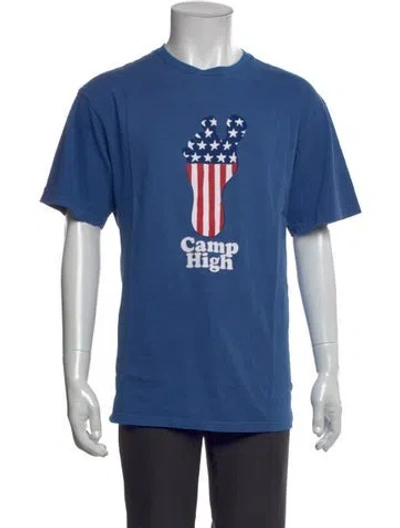 Pre-owned Camp High Graphic Print Crew Neck T-shirt In Blue