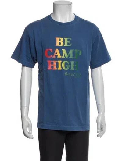 Pre-owned Camp High Graphic Print Crew Neck T-shirt In Blue