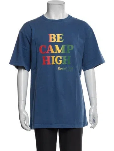 Pre-owned Camp High Graphic Print Crew Neck T-shirt In Blue