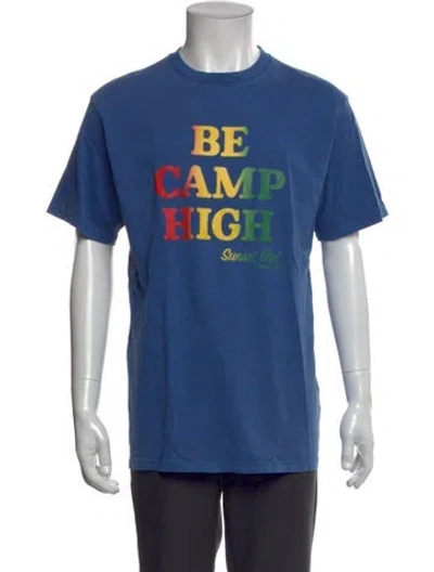 Pre-owned Camp High Graphic Print Crew Neck T-shirt In Blue