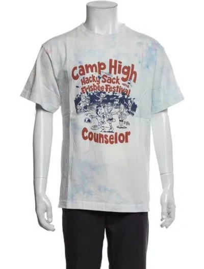 Pre-owned Camp High Graphic Print Crew Neck T-shirt In Blue