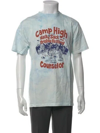 Pre-owned Camp High Graphic Print Crew Neck T-shirt In Blue