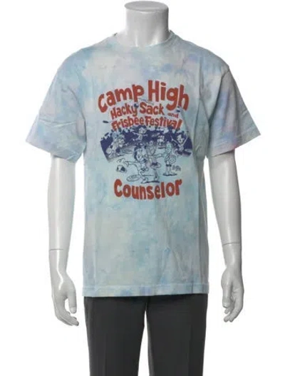 Pre-owned Camp High Graphic Print Crew Neck T-shirt In Blue