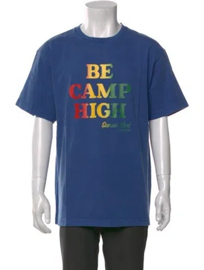 Pre-owned Camp High Graphic Print Crew Neck T-shirt In Blue