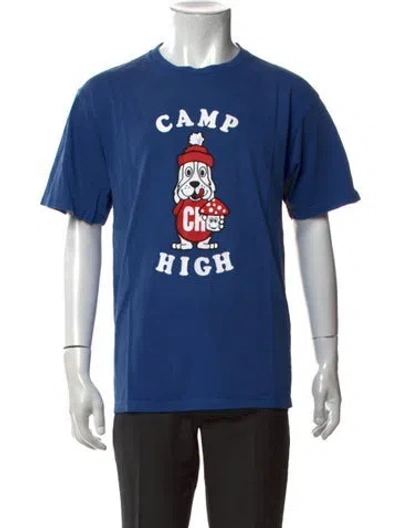 Pre-owned Camp High Graphic Print Crew Neck T-shirt In Blue