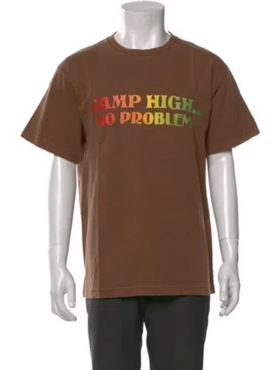 Pre-owned Camp High Graphic Print Crew Neck T-shirt In Brown