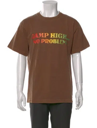 Pre-owned Camp High Graphic Print Crew Neck T-shirt In Brown
