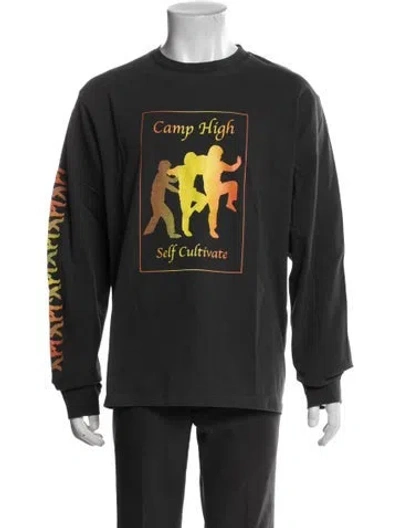 Pre-owned Camp High Graphic Print Crew Neck T-shirt In Gray