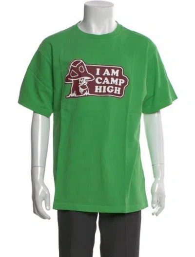 Pre-owned Camp High Graphic Print Crew Neck T-shirt In Green