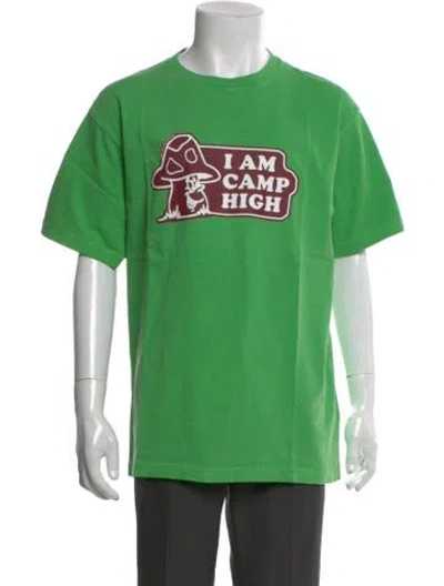 Pre-owned Camp High Graphic Print Crew Neck T-shirt In Green