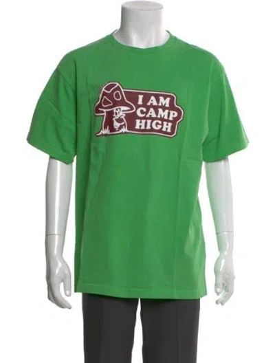Pre-owned Camp High Graphic Print Crew Neck T-shirt In Green
