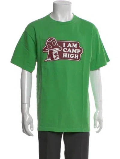 Pre-owned Camp High Graphic Print Crew Neck T-shirt In Green