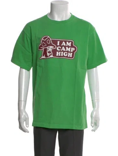 Pre-owned Camp High Graphic Print Crew Neck T-shirt In Green