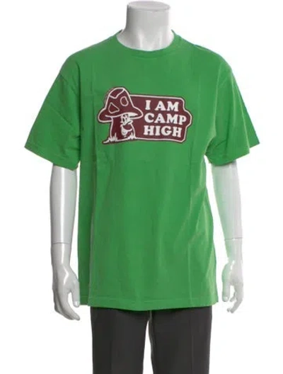 Pre-owned Camp High Graphic Print Crew Neck T-shirt In Green