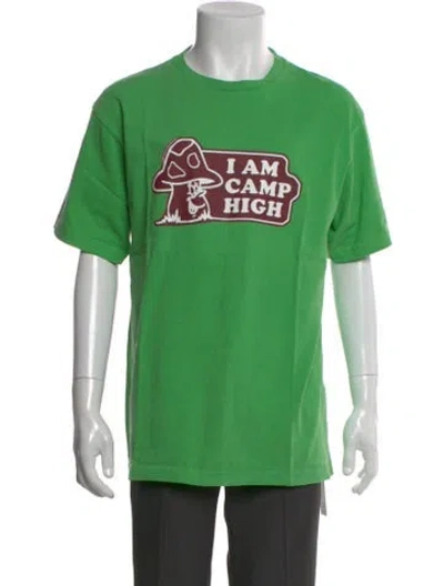 Pre-owned Camp High Graphic Print Crew Neck T-shirt In Green