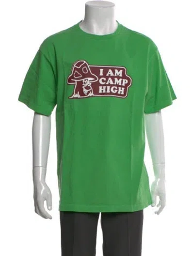 Pre-owned Camp High Graphic Print Crew Neck T-shirt In Green